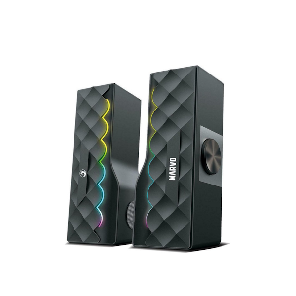 Marvo SG-280 Ασύρματα Ηχεία Υπολογιστή 2.0 3W με Bluetooth & RGB Φωτισμό Black